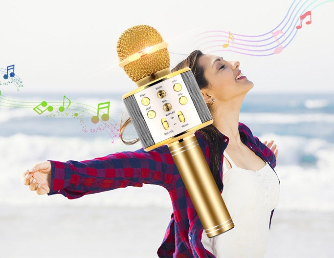 Microphone sans ireless portable bluetooth Mini Home pour jouer de la music Chanter Haut-parleur Lecteur