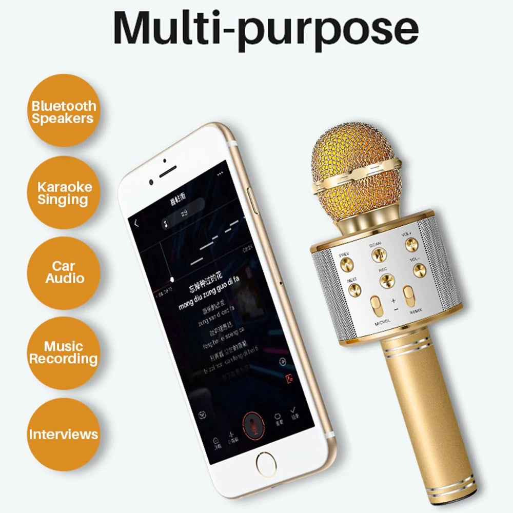 Microphone sans ireless portable bluetooth Mini Home pour jouer de la music Chanter Haut-parleur Lecteur