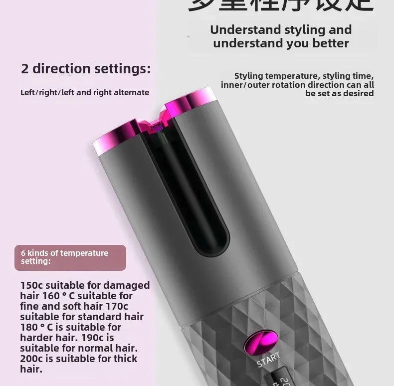 Bigoudi à chargement automatique Portable, outil de coiffure intelligent sans fil, accessoire de Salon pour filles paresseuses, convivial pour voyage